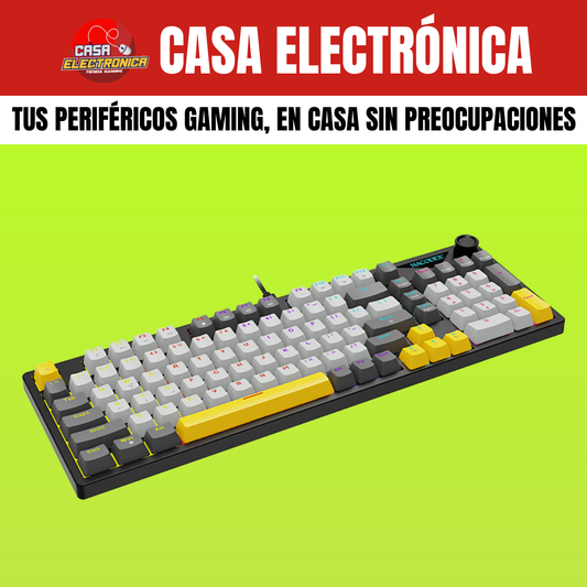 Teclado Mecánico Ajazz NK98 Rainbow 98% Perilla de Volumen Gaming