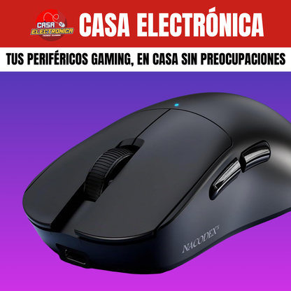 Mouse Inalámbrico Ajazz NJ08 MC Trimodo UltraLigero Gaming Programable 12K