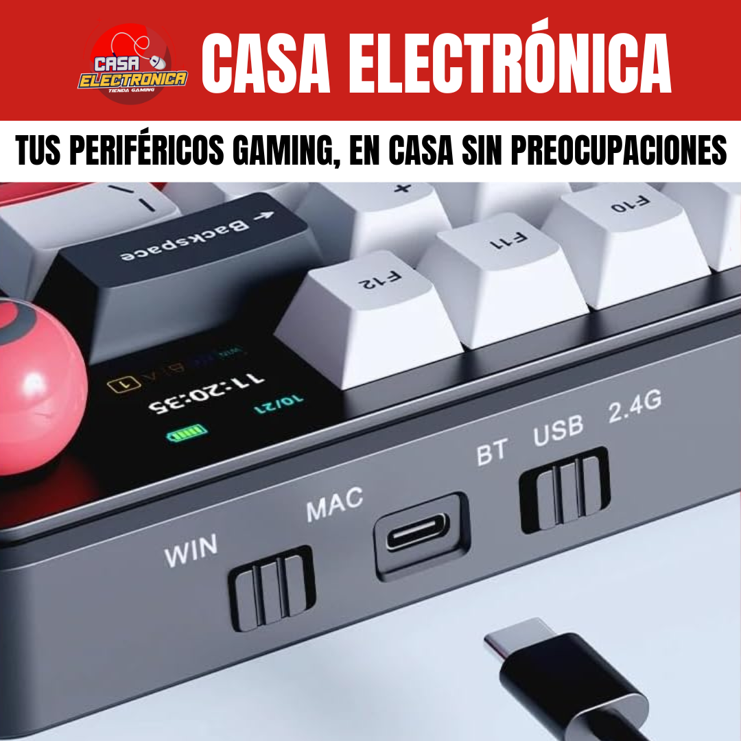 Teclado Inalámbrico Ajazz AK820 Max Plus con Pantalla RGB Gasket Sonido Cremoso 8.000 mAH