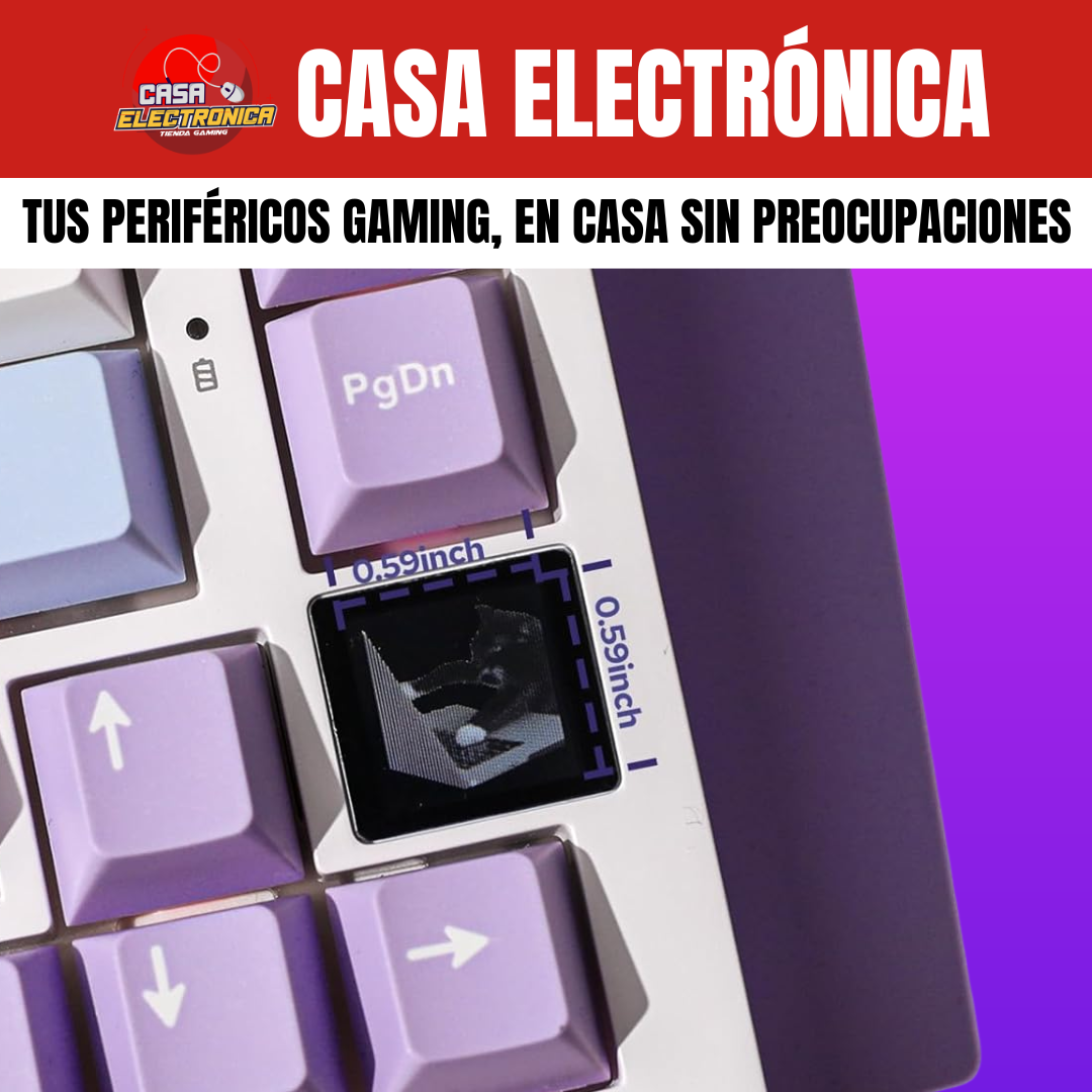 Teclado Mecánico Ajazz AK820 PRO Pantalla RGB 75% Sonido Cremoso