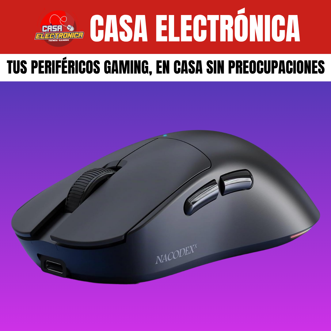 Mouse Inalámbrico Ajazz NJ08 MC Trimodo UltraLigero Gaming Programable 12K