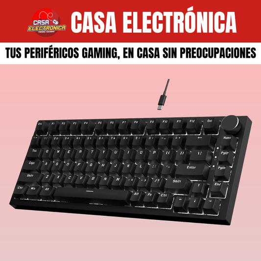 Teclado Mecánico Ajazz AK820 LED 75% Montaje Gasket con Perilla