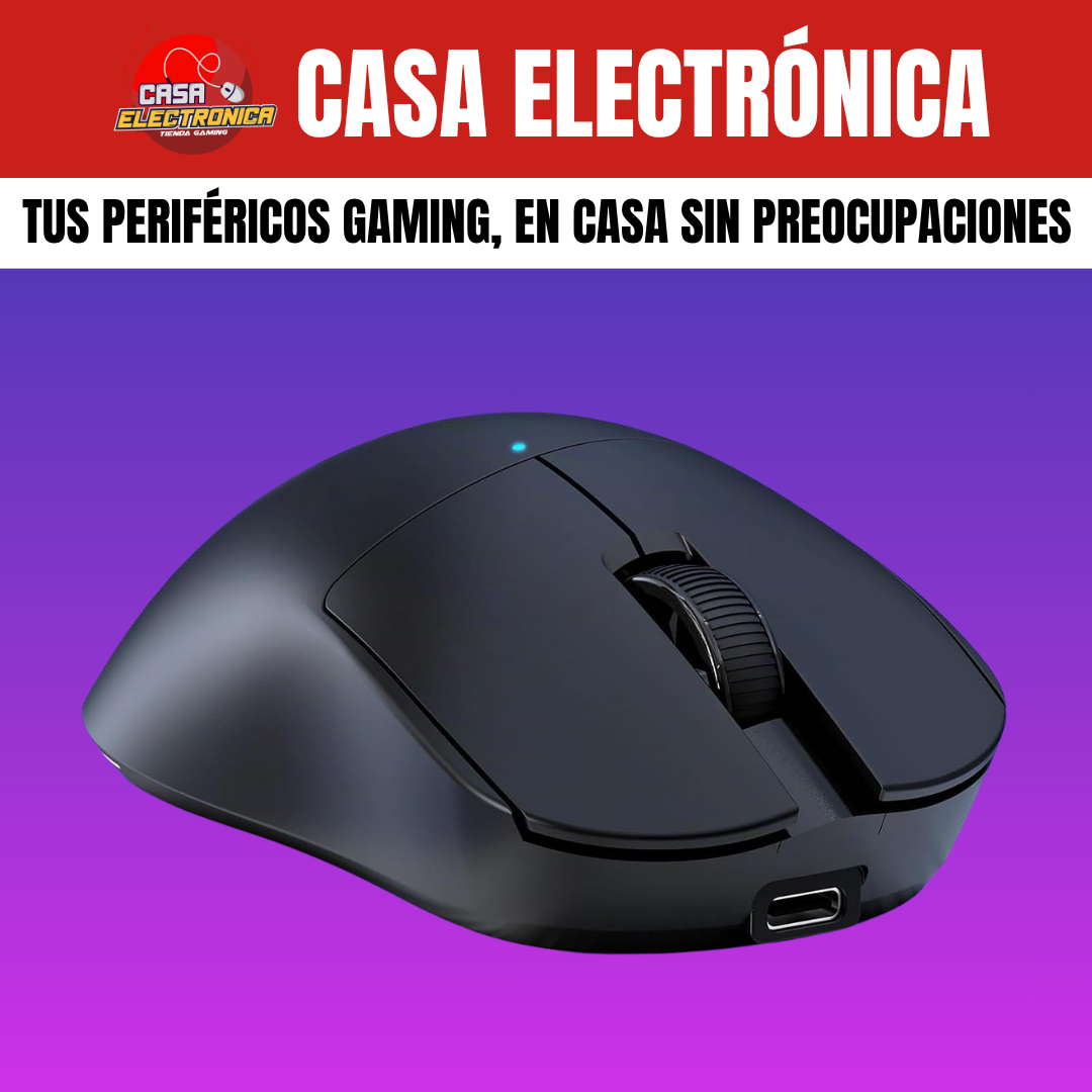Mouse Inalámbrico Ajazz NJ08 MC Trimodo UltraLigero Gaming Programable 12K