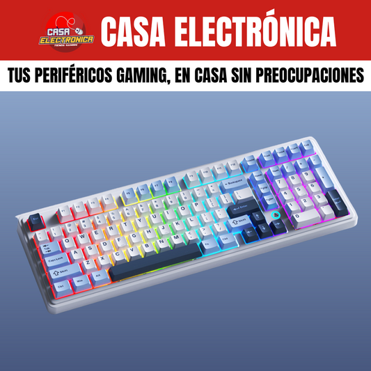 Teclado Inalámbrico Mecánico Ajazz AK980 Sonido Cremoso Gasket RGB