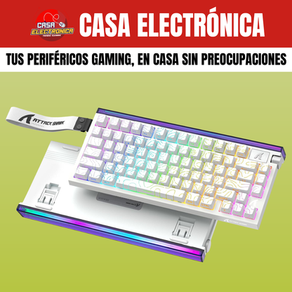 Teclado Magnético Attack Shark R85 He 75% 8K Polling Rate Competitivo RGB Precisión 0,05 mm