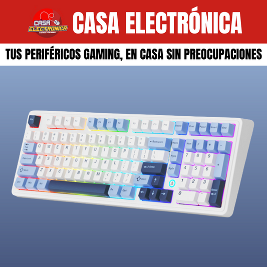 Teclado Inalámbrico Mecánico Ajazz AK980 Sonido Cremoso Gasket RGB