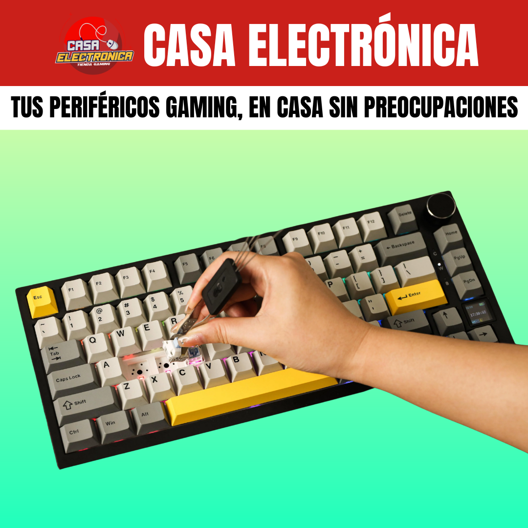 Teclado Mecánico Ajazz AK820 PRO con Pantalla 75% Sonido Cremoso