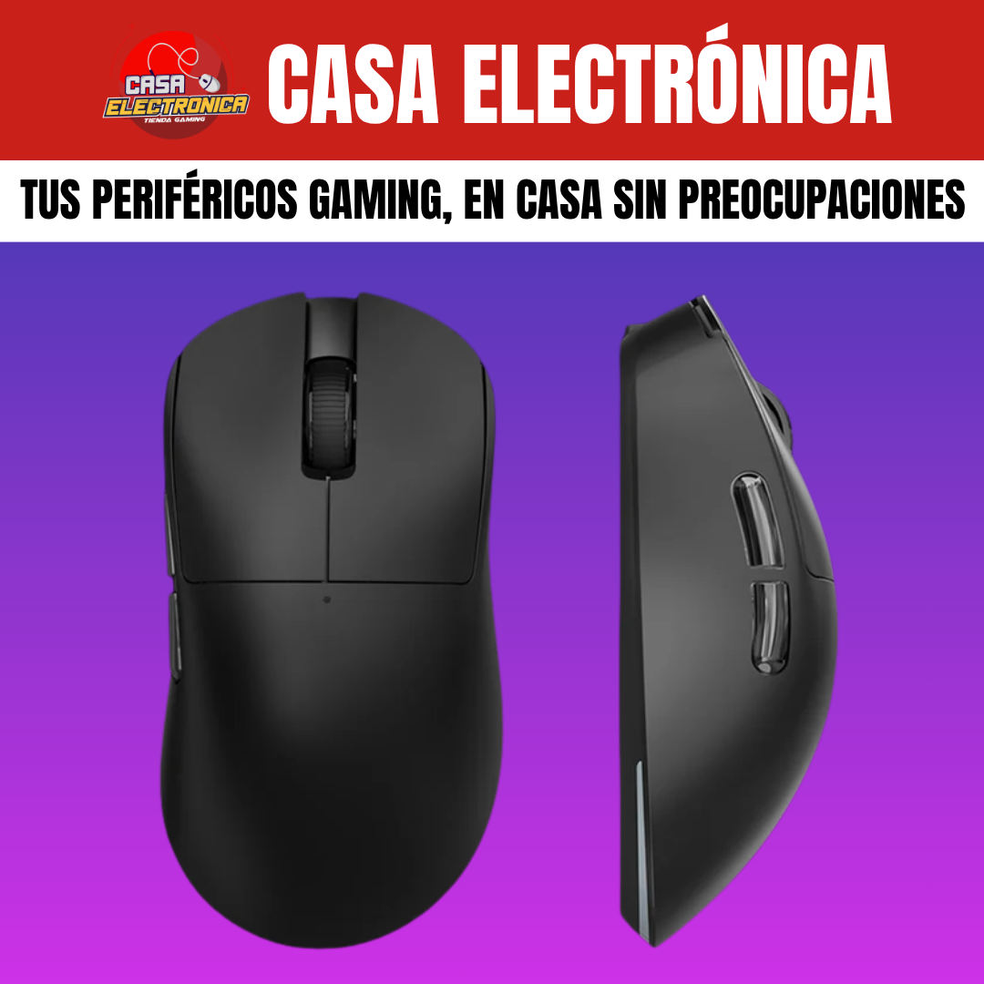 Mouse Inalámbrico Ajazz NJ08 MC Trimodo UltraLigero Gaming Programable 12K