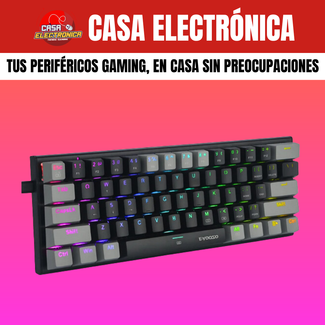 Teclado Mecánico EYooso Z11 RGB Negro-Gris Gamer