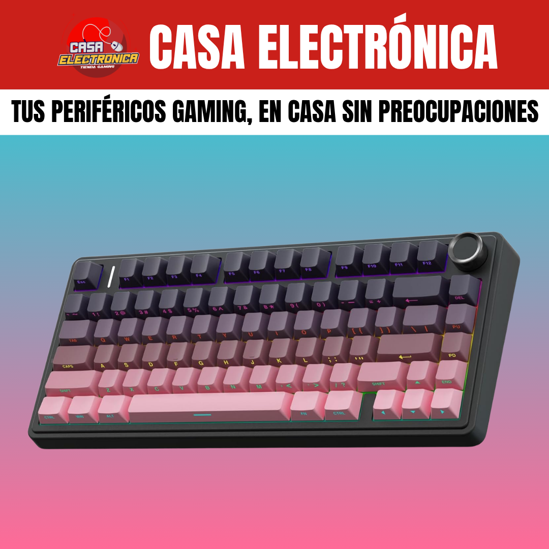 Teclado Inalámbrico Aula F75 PRO Mecánico 75% Sonido Cremoso Gasket RGB