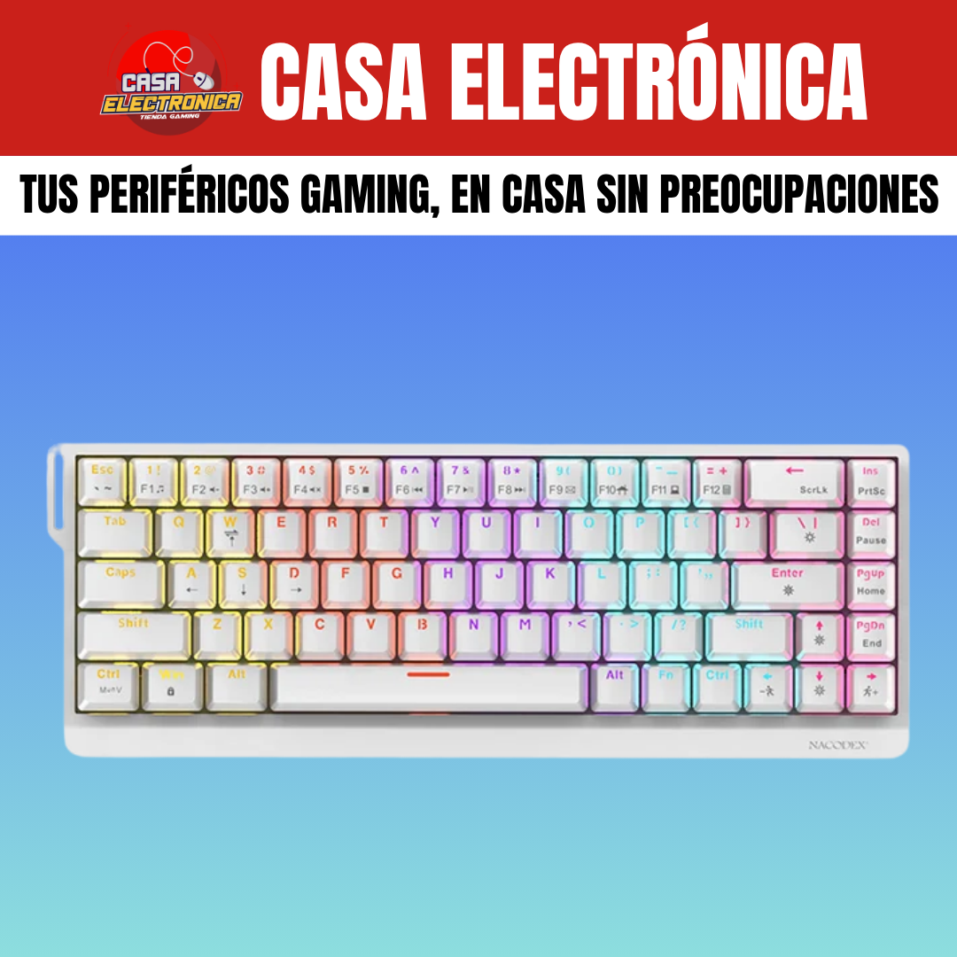 Teclado Mecánico Ajazz NK68 V2 65% Rainbow Reclinable Moderno Gaming