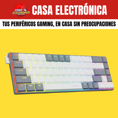 Teclado Mecánico EYooso A68 65% Ultra Rápido Perfil Bajo RGB