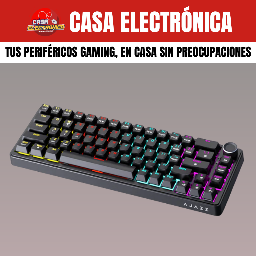 Teclado Mecánico Ajazz AK690 Gasket Sonido Cremoso con Perilla 65%