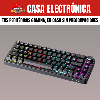 Teclado Mecánico Ajazz AK690 Gasket Sonido Cremoso con Perilla 65%