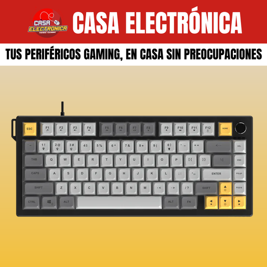 Teclado Cableado Ajazz AF82 Membrana RGB Silencioso con Perilla