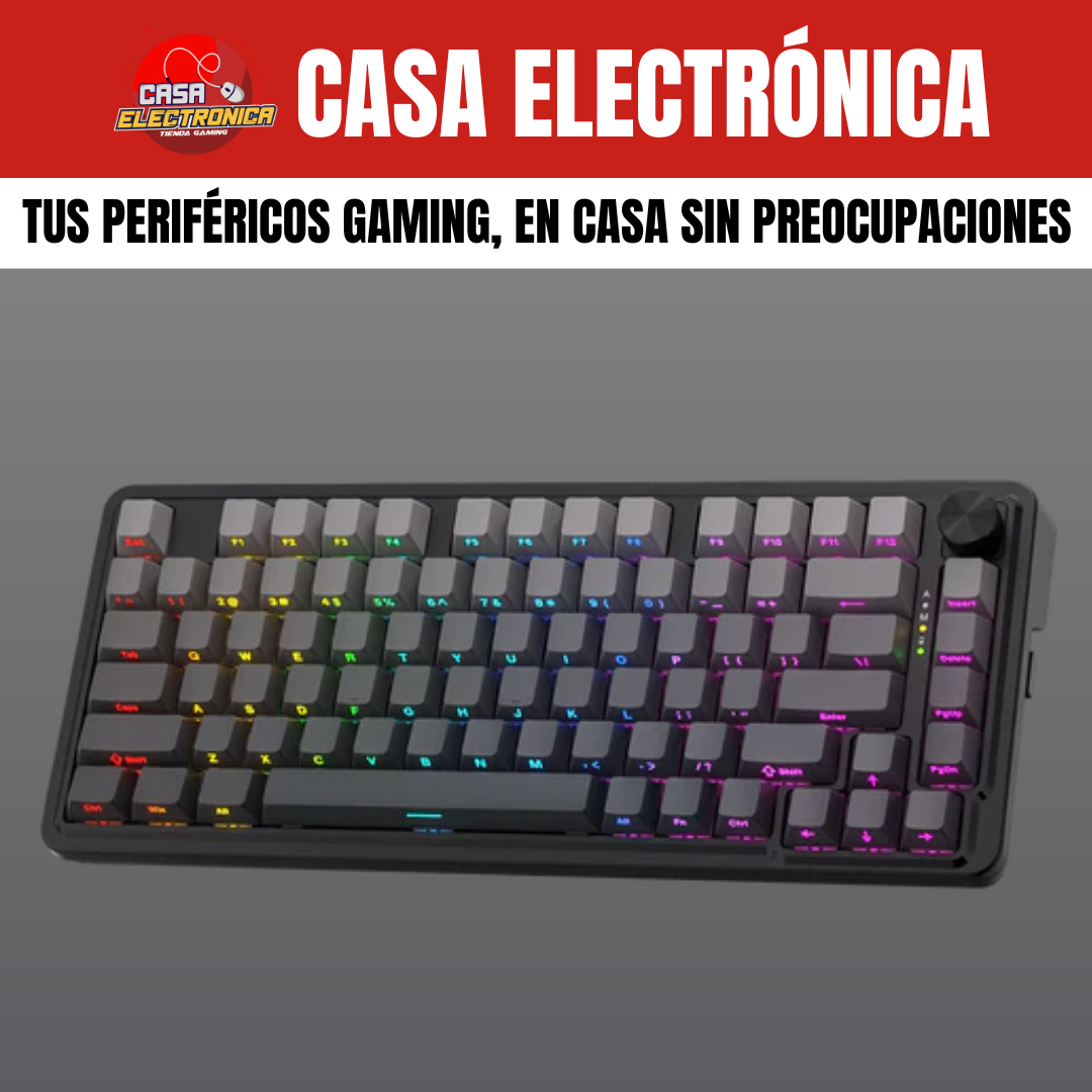 Teclado Mecánico Inalámbrico Redragon Ucal PRO 75% Sonido Cremoso RGB