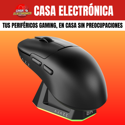 Mouse Inalámbrico Ajazz AJ159 PRO 8K HZ Polling Rate RGB Trimodo Base de Carga