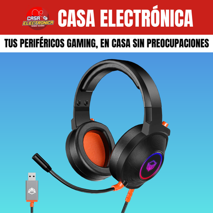 Audífonos Meetion HP012 Virtual Envolvente 7.1 Cancelación de Ruido RGB