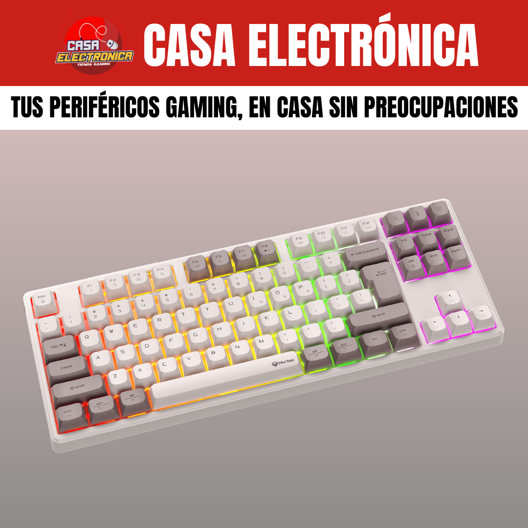 Teclado Mecánico Inalámbrico Español Meetion MK14 TKL Gasket Sonido Cremoso