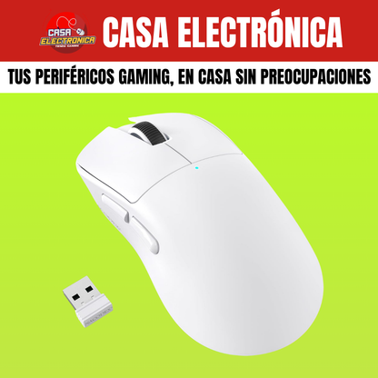 Mouse Inalámbrico Ajazz NJ08 MC Trimodo UltraLigero Gaming Programable 12K