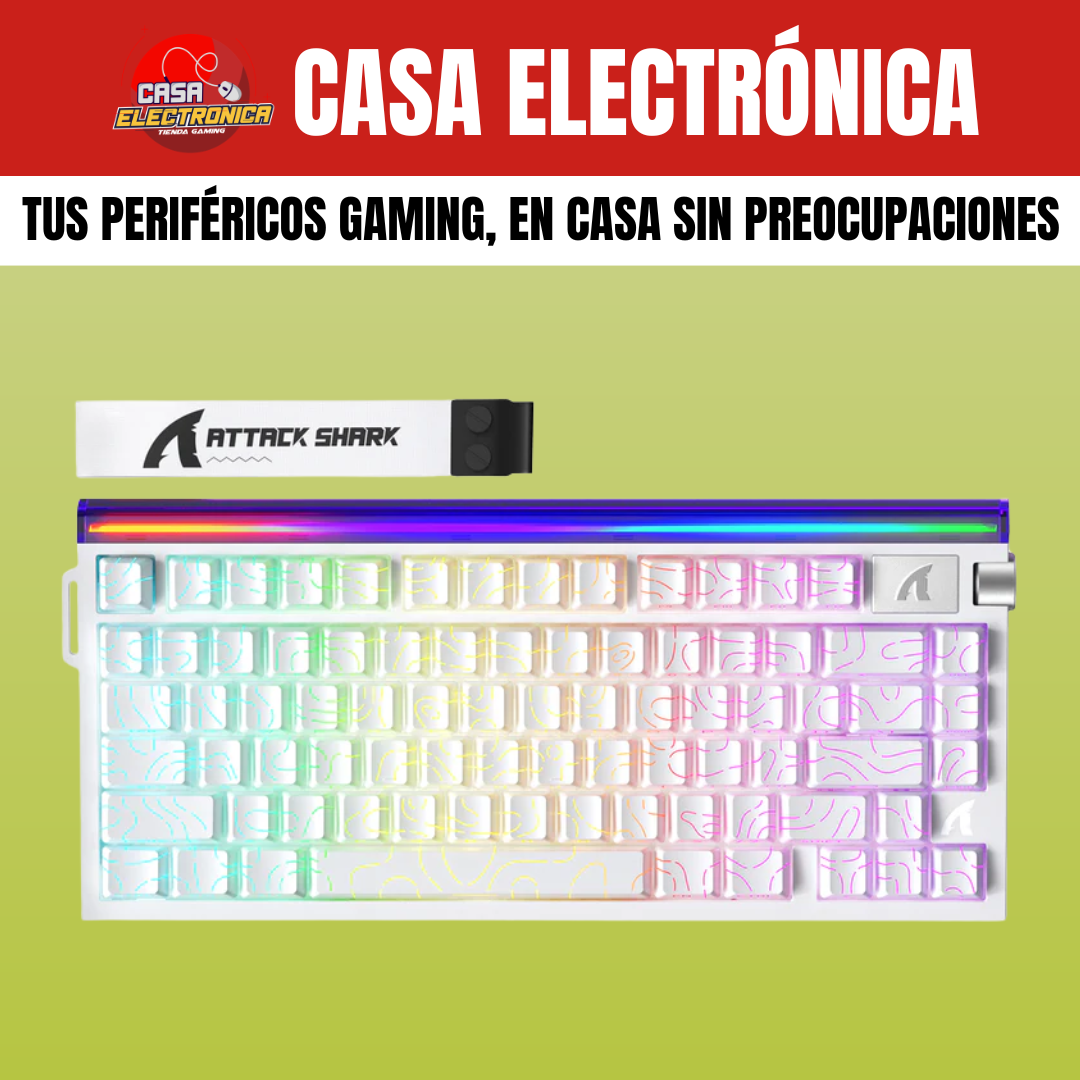 Teclado Magnético Attack Shark R85 He 75% 8K Polling Rate Competitivo RGB Precisión 0,05 mm