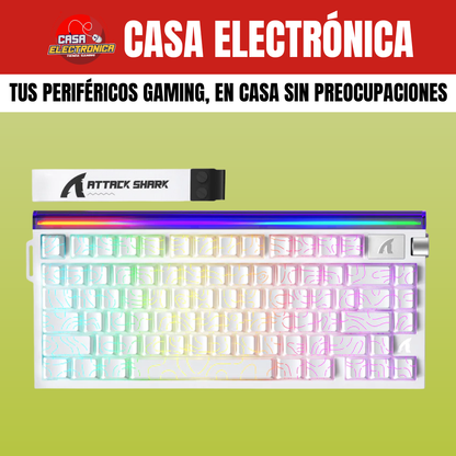 Teclado Magnético Attack Shark R85 He 75% 8K Polling Rate Competitivo RGB Precisión 0,05 mm