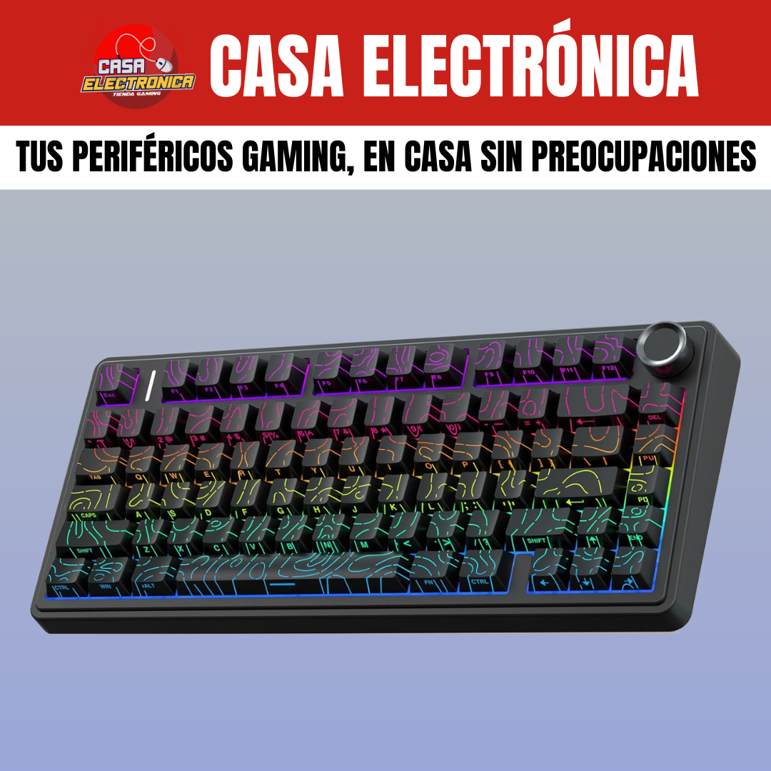 Teclado Inalámbrico Aula F75 PRO Mecánico 75% Sonido Cremoso Gasket RGB