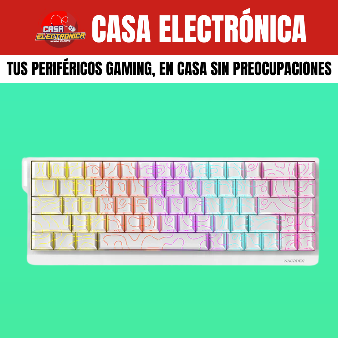 Teclado Mecánico Ajazz NK68 V2 65% Rainbow Reclinable Moderno Gaming
