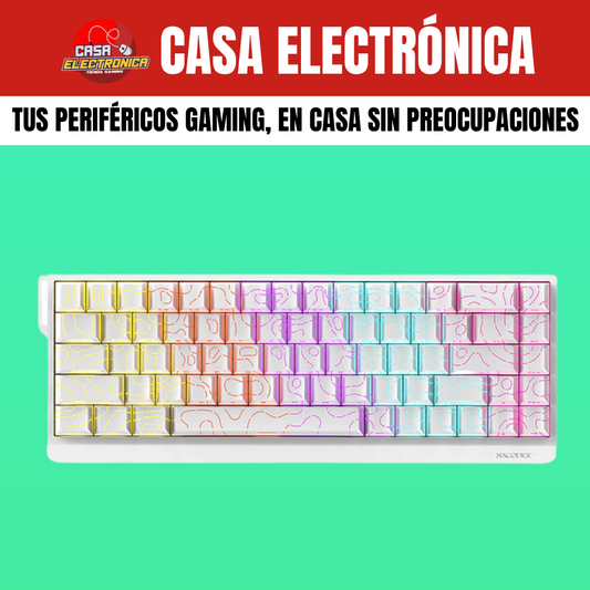 Teclado Mecánico Ajazz NK68 V2 65% Rainbow Reclinable Moderno Gaming