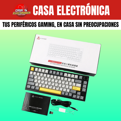 Teclado Mecánico Ajazz AK820 PRO con Pantalla 75% Sonido Cremoso