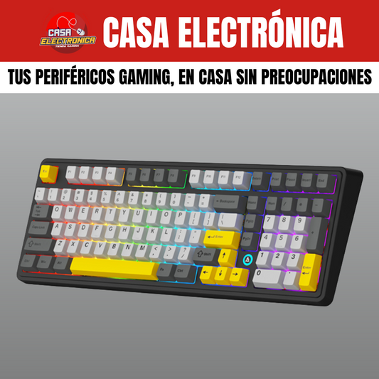 Teclado Inalámbrico Mecánico Ajazz AK980 Sonido Cremoso Gasket RGB