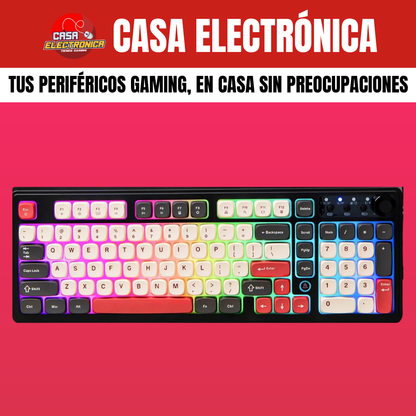 Teclado Semi Mecánico Inalámbrico Ajazz AF98 Plus Trimodo RGB 100%