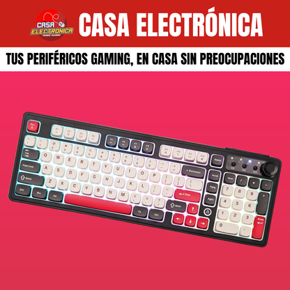 Teclado Semi Mecánico Inalámbrico Ajazz AF98 Plus Trimodo RGB 100%