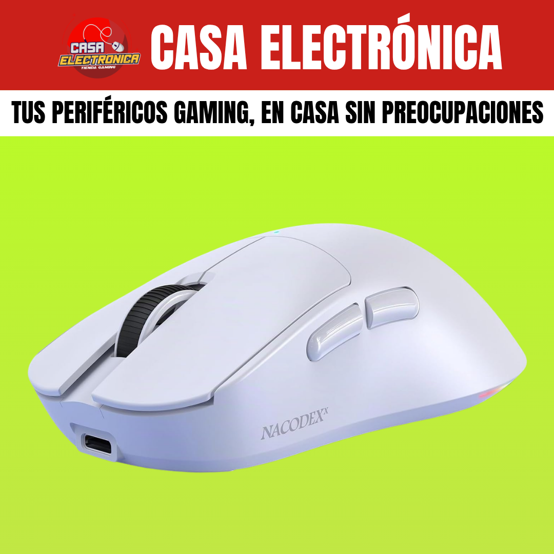 Mouse Inalámbrico Ajazz NJ08 MC Trimodo UltraLigero Gaming Programable 12K