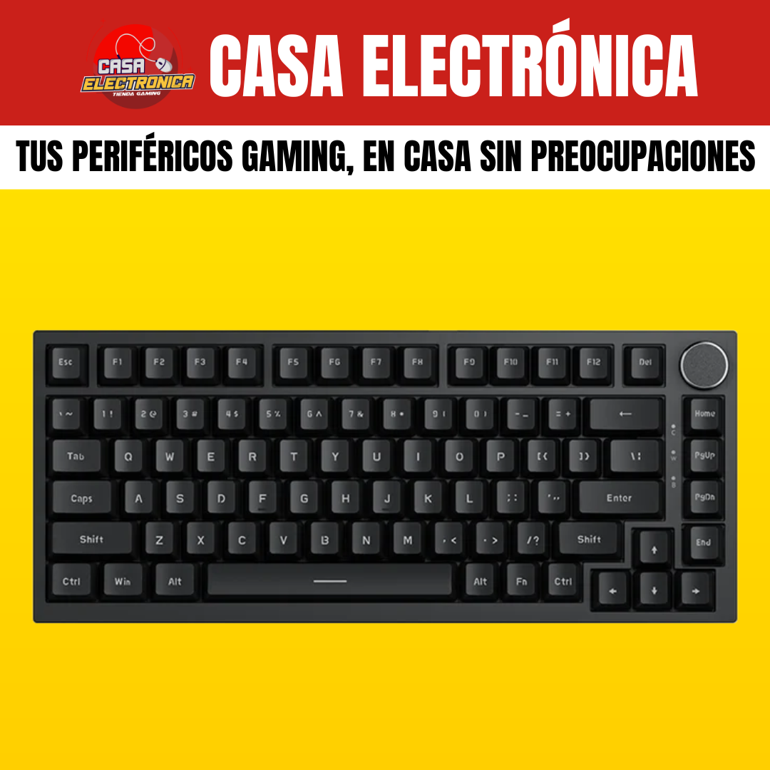 Teclado Mecánico Ajazz AK820 LED 75% Montaje Gasket con Perilla Sonido Cremoso