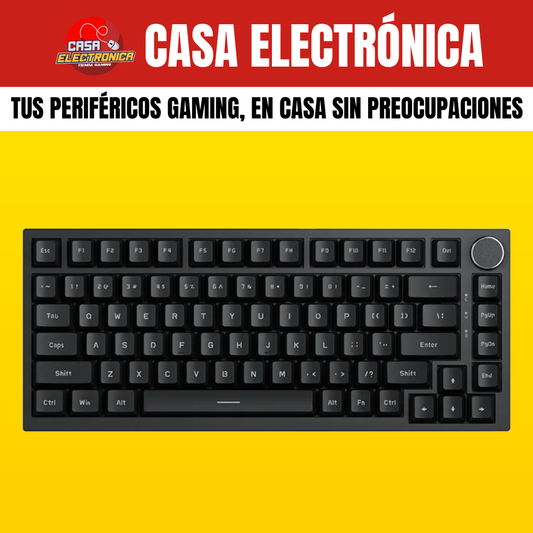 Teclado Mecánico Ajazz AK820 LED 75% Montaje Gasket con Perilla Sonido Cremoso