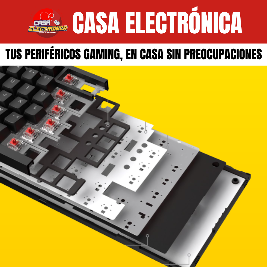 Teclado Mecánico Ajazz AK820 LED 75% Montaje Gasket con Perilla Sonido Cremoso