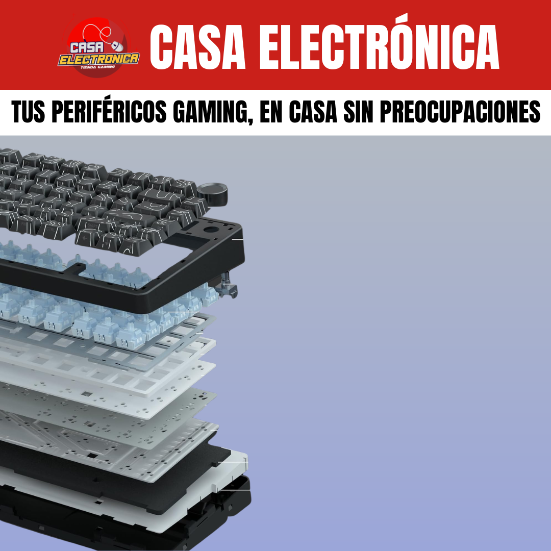 Teclado Inalámbrico Aula F75 PRO Mecánico 75% Sonido Cremoso Gasket RGB
