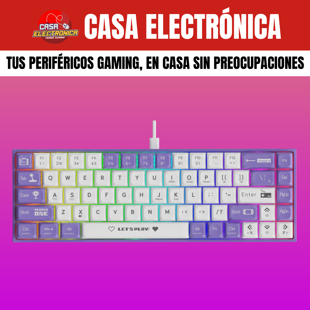 Teclado Mecánico Ajazz AK680 Led 65% Gaming Switch Rojo