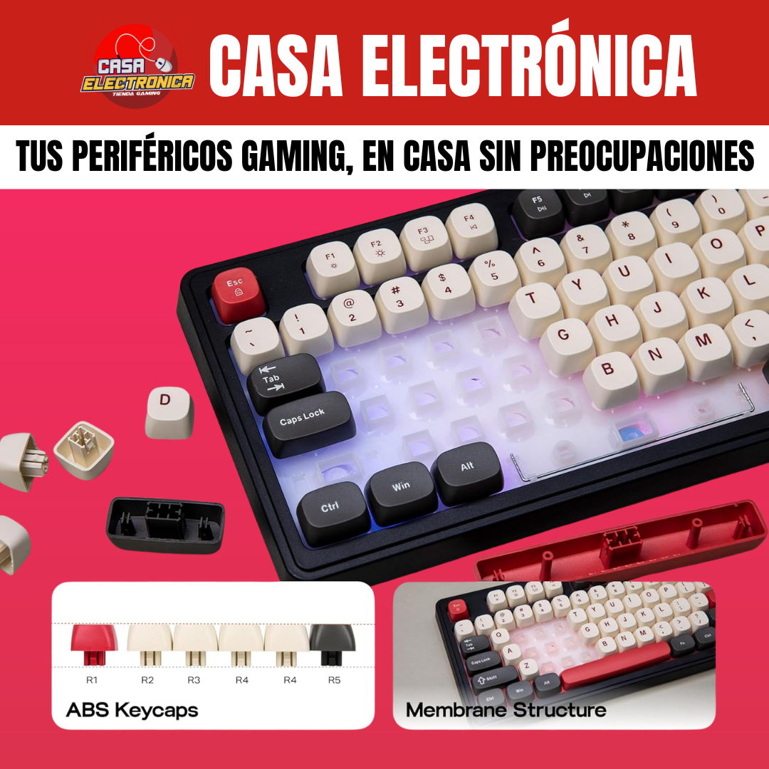 Teclado Semi Mecánico Inalámbrico Ajazz AF98 Plus Trimodo RGB 100%