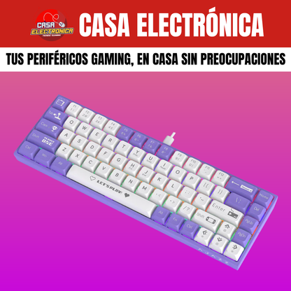 Teclado Mecánico Ajazz AK680 Led 65% Gaming Switch Rojo