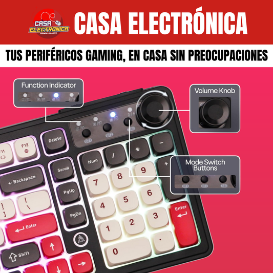 Teclado Semi Mecánico Inalámbrico Ajazz AF98 Plus Trimodo RGB 100%