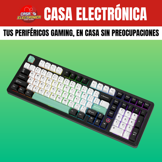 Teclado Inalámbrico Ajazz AK980 V2 RGB Trimodo Gasket Sonido Cremoso 5.000 mAH