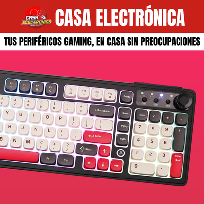 Teclado Semi Mecánico Inalámbrico Ajazz AF98 Plus Trimodo RGB 100%