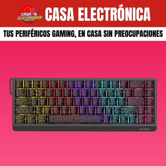 Teclado Mecánico Ajazz NK68 V2 65% Rainbow Reclinable Moderno Gaming