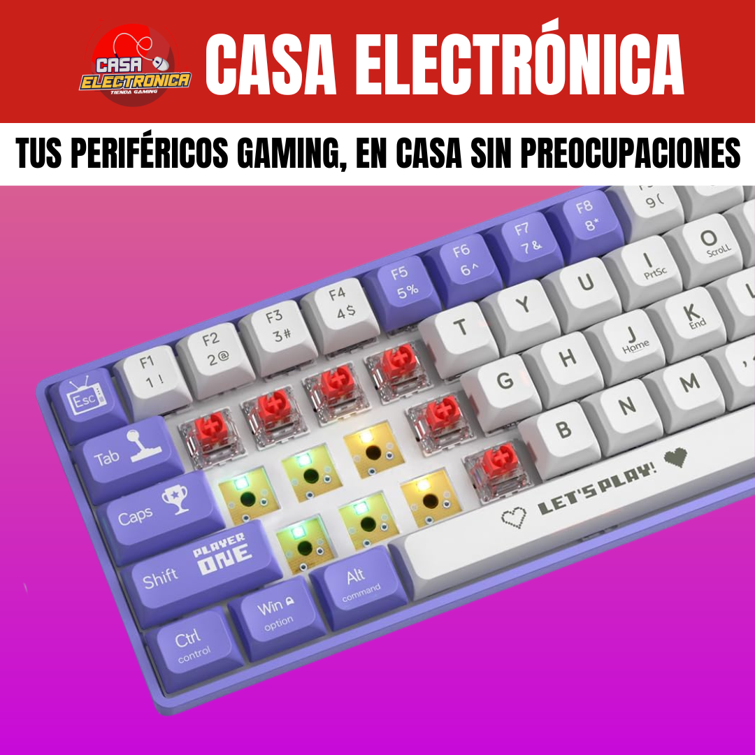 Teclado Mecánico Ajazz AK680 Led 65% Gaming Switch Rojo