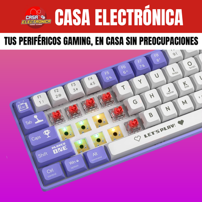 Teclado Mecánico Ajazz AK680 Led 65% Gaming Switch Rojo