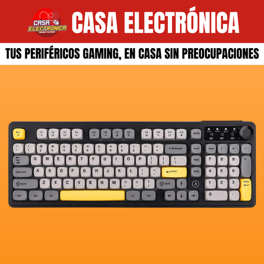 Teclado Semi Mecánico Inalámbrico Ajazz AF98 Plus Trimodo RGB 100%