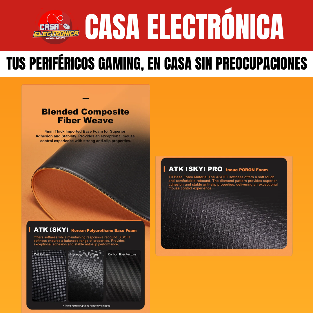 Mousepad Competitivo ATK Sky X Soft Grande Base Poron Coreano