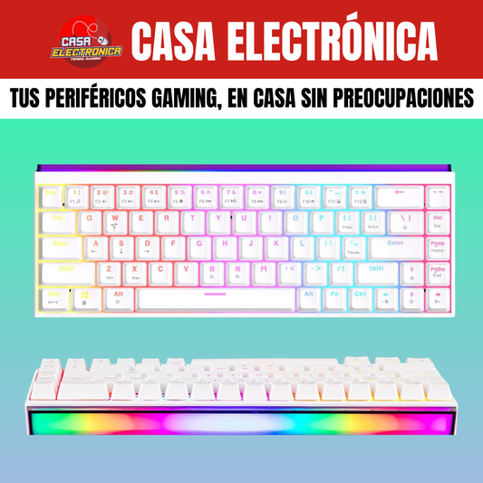 Teclado Mecánico Ajazz NK68 65% Rainbow Con Barra de Luz RGB